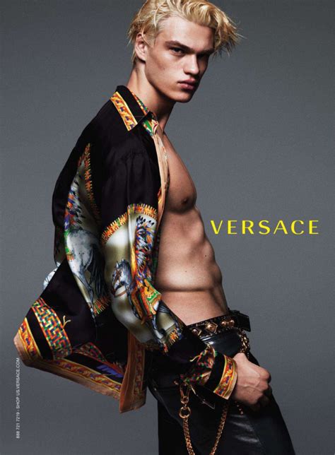 mens white jeans versace advertisement|FALL.